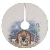 Krippe Watercolor Manger Baby Jesus Polyester Weihnachtsbaumdecke (Vorderseite)