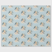 Krippe Watercolor Weihnachten Geschenkpapier (Flach)