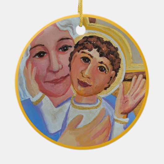 Krippe Weihnachten Keramik Ornament (Hinten)