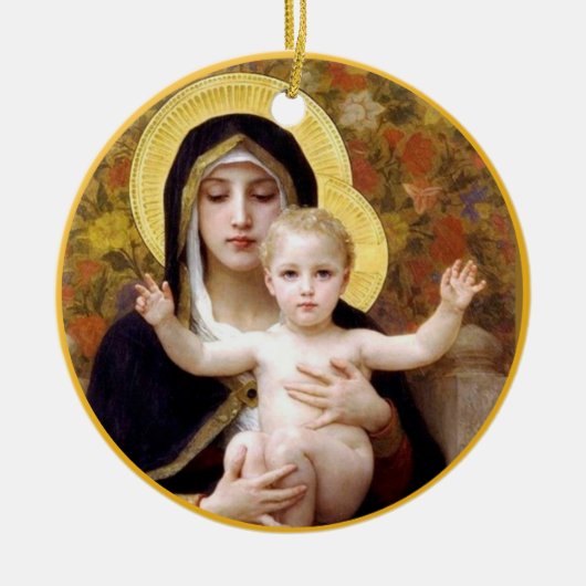 Krippe Weihnachten Keramik Ornament (Vorne)