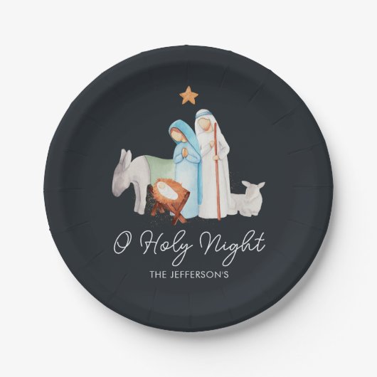 Krippe Weihnachten Pappteller (Vorderseite)