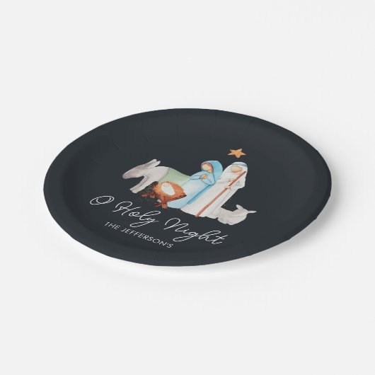 Krippe Weihnachten Pappteller (Schrägansicht)