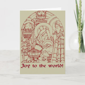Krippe Woodcut Weihnachtskarte Feiertagskarte