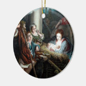 Krippen-Szene, rund Keramikornament (Links)