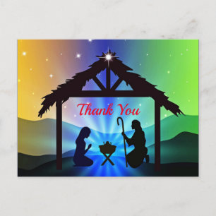 Krippen-Weihnachtsgrafik Danke Postkarte
