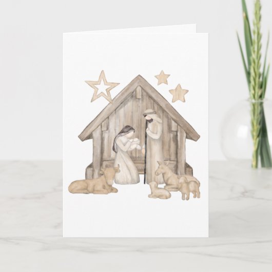 Krippenfaltkarte Feiertagskarte (Vorderseite)