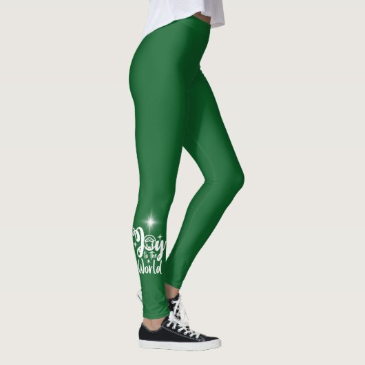 Krippenfreude für die Welt Grün & Weiß Leggings (Rechts)
