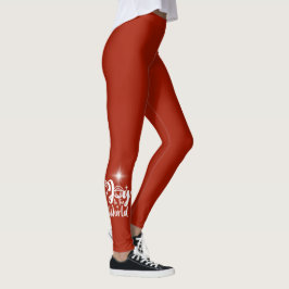 Krippenfreude in der Welt Rot und Weiß Leggings