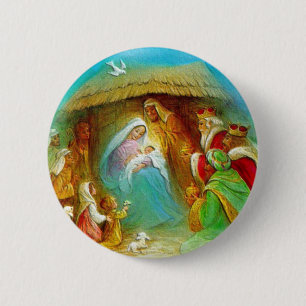 Krippengeschenke für Weihnachten Button
