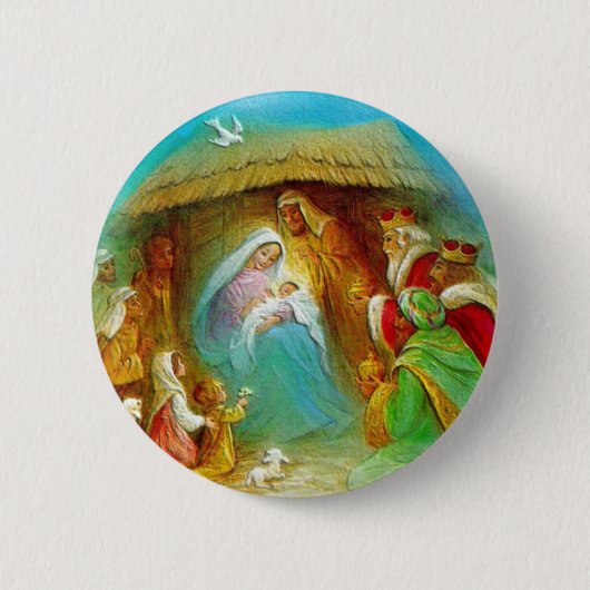 Krippengeschenke für Weihnachten Button (Vorderseite)