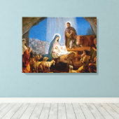 Krippengeschenke für Weihnachten Leinwanddruck (Insitu (Holzboden))