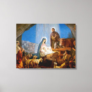 Krippengeschenke für Weihnachten Leinwanddruck