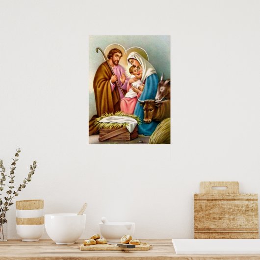 Krippengeschenke für Weihnachten Poster (Küche)