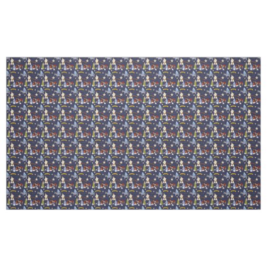 Krippengewebe auf dunkelblau stoff (Fat Quarter (45,7 x 55,9 cm))
