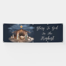 Krippenglorie zu Gott Weihnachten Christliche Kirc Banner