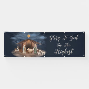 Krippenglorie zu Gott Weihnachten Christliche Kirc Banner