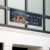 Krippenglorie zu Gott Weihnachten Christliche Kirc Banner (Äußeres Gebäude)