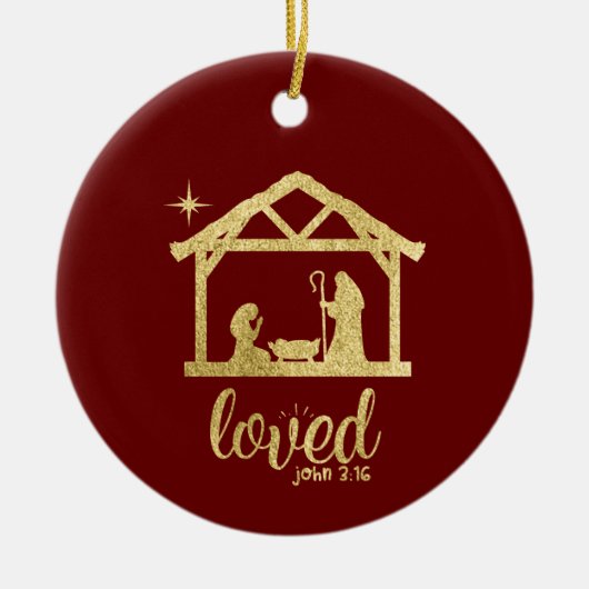 Krippenheimer Jesus Liebe Christlich Weihnachten Keramik Ornament (Vorne)