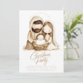 Krippenkind Jesus Mary Religiöse Weihnachten Einladung (Stehend Vorderseite)