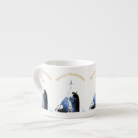 Krippenlandschaft Frohe Weihnachtsgrüße Espressotasse (Vorderseite Links)