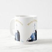 Krippenlandschaft Frohe Weihnachtsgrüße Kaffeetasse (Vorderseite Links)