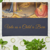 Krippenlandschaft in Gold-Ruhm für Gott Geschirrtuch (Gefaltet)