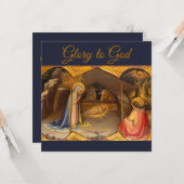Krippenlandschaft in Gold-Ruhm für Gott Karte (Vorderseite/Rückseite Beispiel)