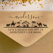 Krippenlandschaft Jesus Christus Bibelbibel Rückse Permastempel