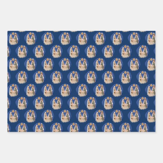 Krippenlandschaft Mary Joseph Jesus Pattern Weihna Geschenkpapier Set (Vorderseite 2)