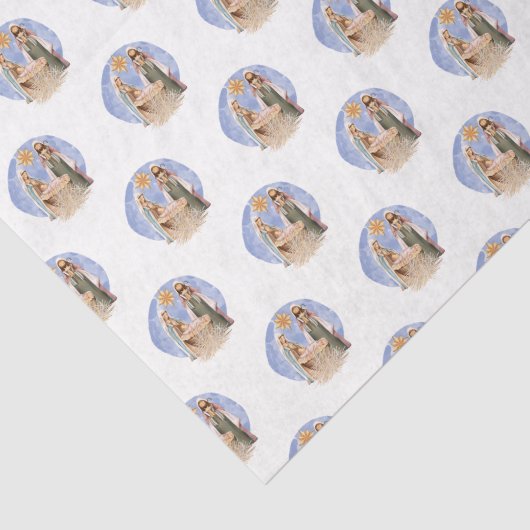 Krippenlandschaft Mary Joseph Jesus Pattern Weihna Seidenpapier (Ausschnitt)