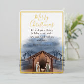 Krippenlandschaft Religiöse Weihnachtskarte Folien Feiertagskarte (Stehend vorne)