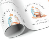 Krippenmuster Name Weihnachtssegmente Geschenkpapier (Rolleneckpunkt)