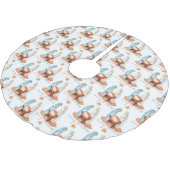 Krippenmuster Script Frohe Weihnachten Polyester Weihnachtsbaumdecke (Schrägansicht)