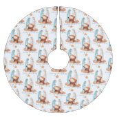 Krippenmuster Script Frohe Weihnachten Polyester Weihnachtsbaumdecke (Vorderseite)