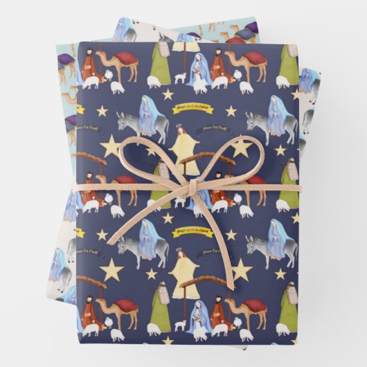 Krippenpapier Geschenkpapier Set (Beispiel)