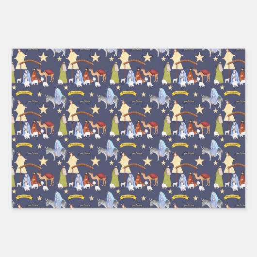 Krippenpapier Geschenkpapier Set (Vorderseite)