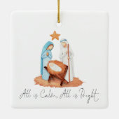 Krippenschrift Alles ist ruhig Weihnachten Keramikornament (Rückseite)