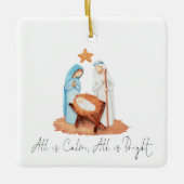 Krippenschrift Alles ist ruhig Weihnachten Keramikornament (Vorderseite)