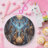 Krippenszene-Weihnachtsteller – Heilige Nacht-Deko Pappteller (Party)