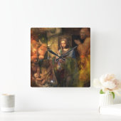 Krippenuhr Quadratische Wanduhr (Zuhause)