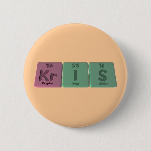 Kris als Krypton-Jod-Schwefel Button (Vorderseite)