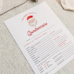 KRIS Christmas Secret Santa Questionnaire Card<br><div class="desc">Dieser geheime Santa-Fragebogen enthält eine niedliche Aquarellwand mit einem lustigen und festlichen Schriftart. Diese geheime Santa-Aktivität ist ideal für Familien,  Freunde oder Feiertage im Büro.</div>