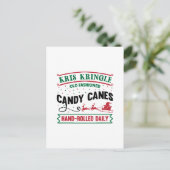 Kris Kringle Candy canes Feiertagspostkarte (Stehend Vorderseite)