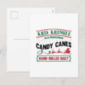 Kris Kringle Candy canes Feiertagspostkarte (Vorne/Hinten)