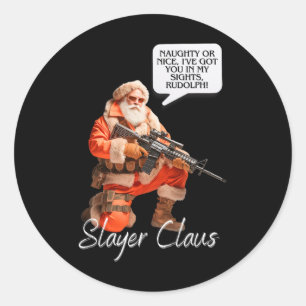 Kris Kringle Festliche Jagd Weihnachten Weihnachts Runder Aufkleber