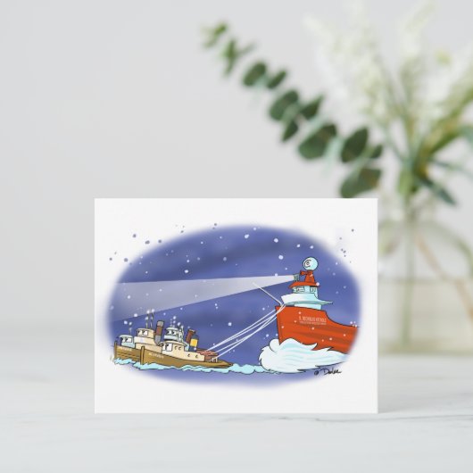 Kris Kringle-Frachtkarte Feiertagspostkarte (Stehend Vorderseite)