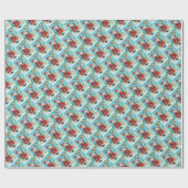 KRIS KRINGLE FÜTTERND REDBIRDS, CHRISTMAS BIRDHOUS GESCHENKPAPIER (Flach)