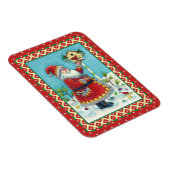 KRIS KRINGLE FÜTTERND REDBIRDS, CHRISTMAS BIRDHOUS MAGNET (Rechte Seite)