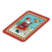 KRIS KRINGLE FÜTTERND REDBIRDS, CHRISTMAS BIRDHOUS MAGNET (Linke Seite)