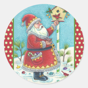 KRIS KRINGLE & KARDINALS CHRISTMAS SANTA STICKERS